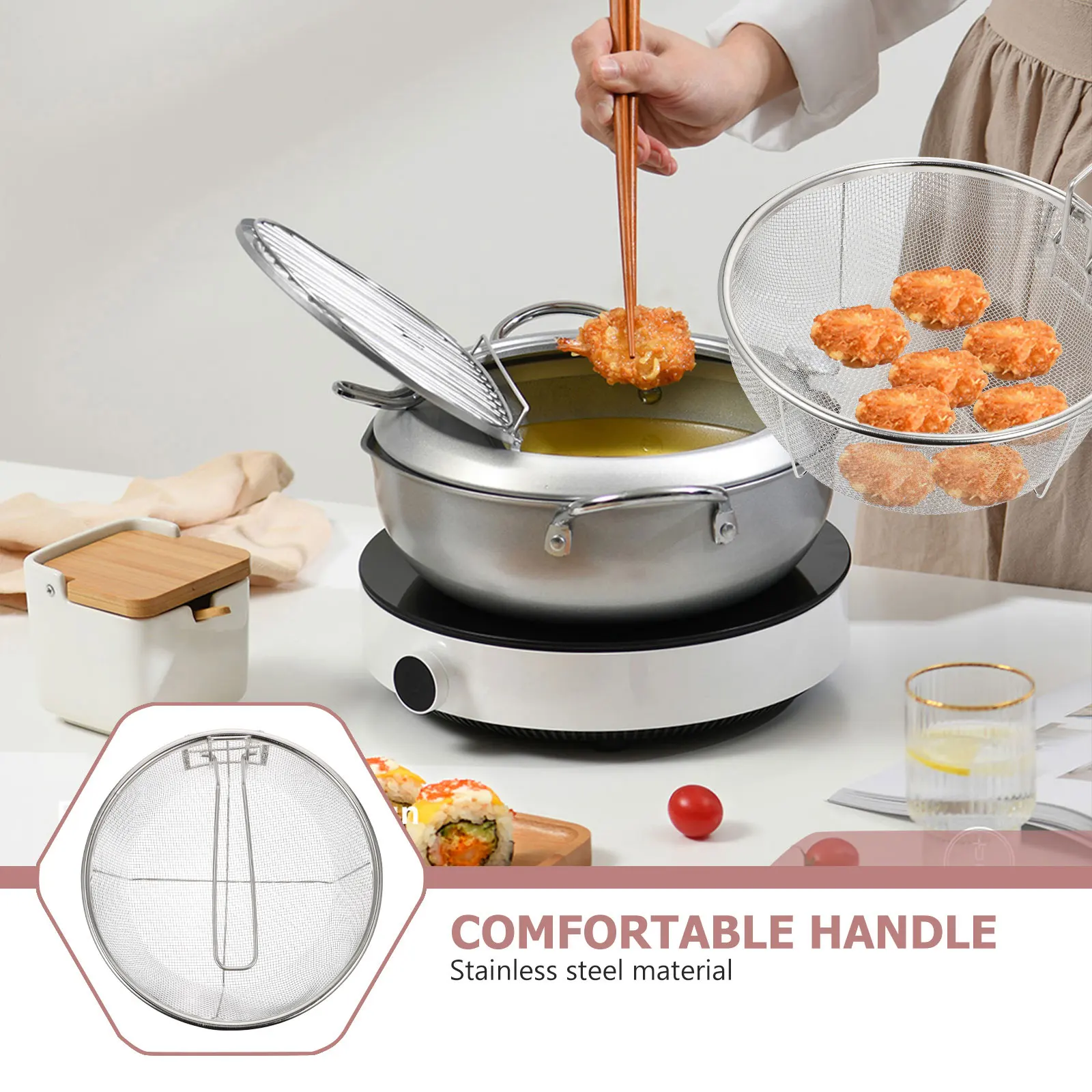 1pc Premium Stainless Steel Foldable Frying Oil Drain Dense Filter Hole Kitchen Supplies Multi-Purpose Chips Basket Household
1pc Premium Stainless Steel Foldable Frying Oil Drain Dense Filter Hole Kitchen Supplies Multi-Purpose Chips Basket Household