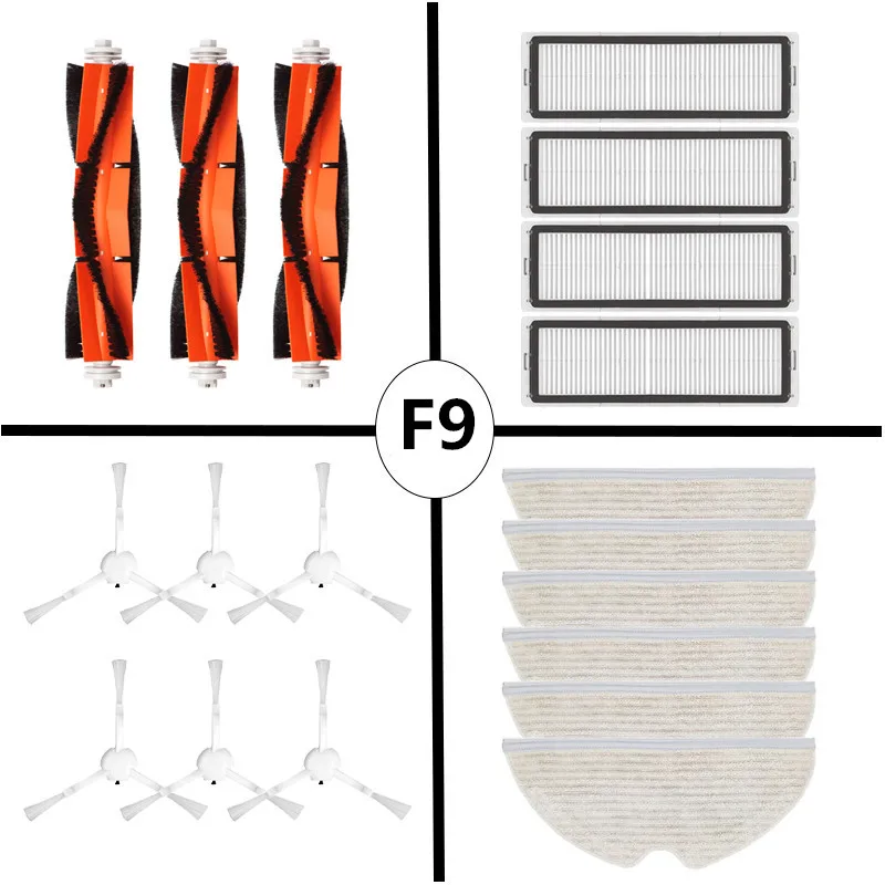 19PCS Accessories For Dreame F9 Robot Vacuum Cleaner Side Roller HEPA Filter Main Brush Mop Cloths Spare Parts Dry Wet Moping
19PCS Accessories For Dreame F9 Robot Vacuum Cleaner Side Roller HEPA Filter Main Brush Mop Cloths Spare Parts Dry Wet Moping