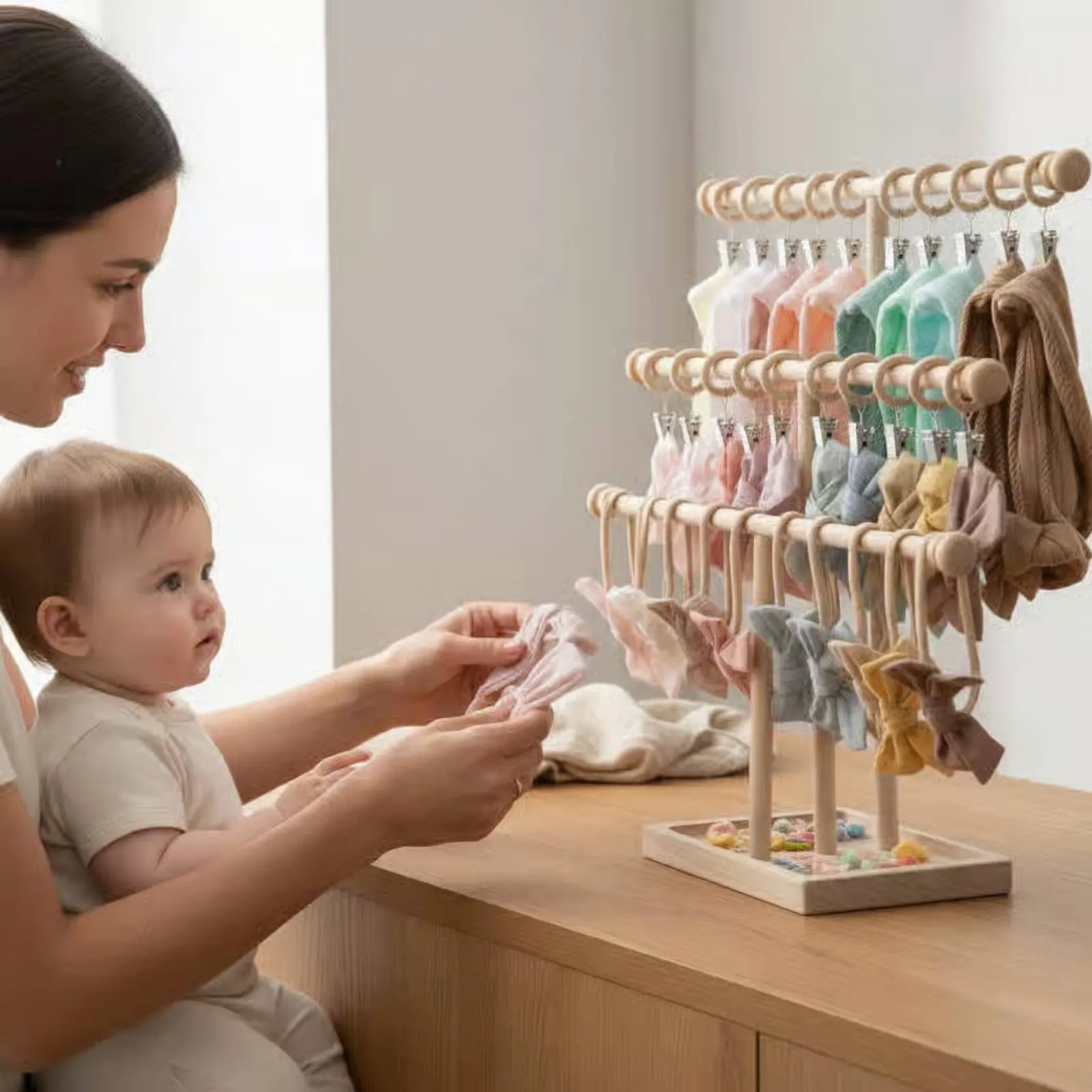 Baby Headband Display Stand Easy to Stow Wooden Headband Rack Tabletop Hair Bow Organizer Room Decor 3 Tier Bow Organizer
Baby Headband Display Stand Easy to Stow Wooden Headband Rack Tabletop Hair Bow Organizer Room Decor 3 Tier Bow Organizer