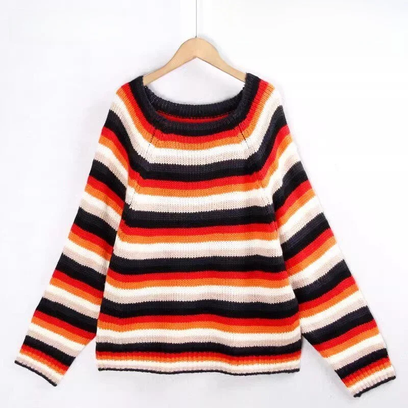 Striped Knitted Sweater Long Sleeve Casual Loose Fit Women's Inner Wear Autumn Winter New Style Large Size Multi Color Simple
Striped Knitted Sweater Long Sleeve Casual Loose Fit Women's Inner Wear Autumn Winter New Style Large Size Multi Color Simple