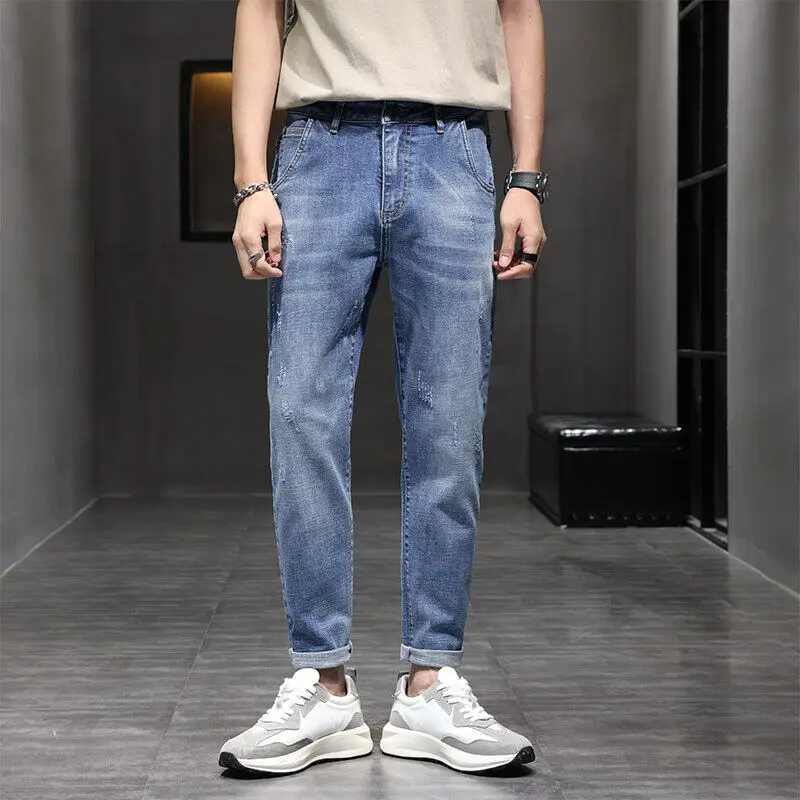 Spring 2025 New Men's High Quality Fashionable Casual Jeans Fashion Versatile Nine Point Pants
Spring 2025 New Men's High Quality Fashionable Casual Jeans Fashion Versatile Nine Point Pants