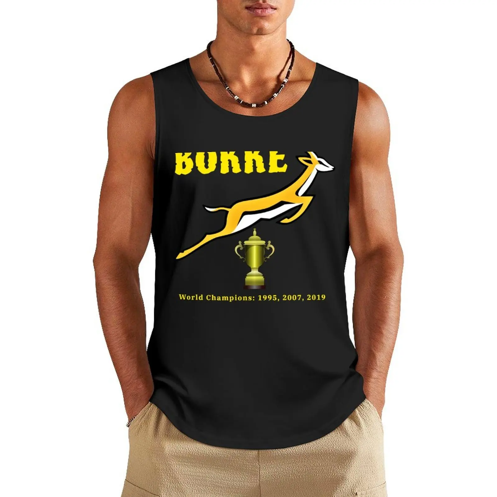 Bokke World Champs 12 Year Cycle Tank Top fitness Sports shirt man gym clothing men Man clothes for gym
Bokke World Champs 12 Year Cycle Tank Top fitness Sports shirt man gym clothing men Man clothes for gym