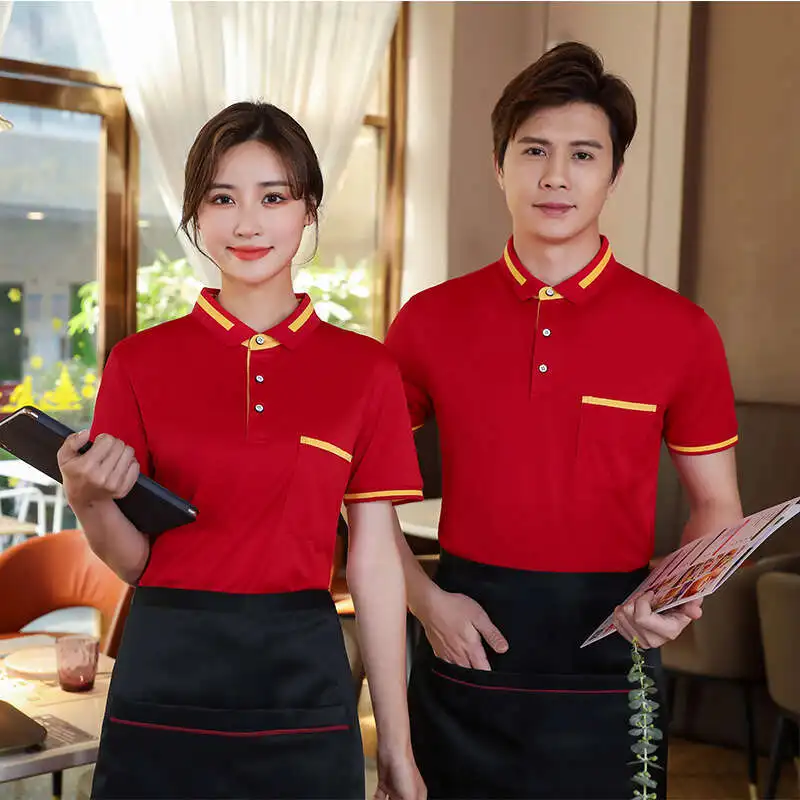 Lightning Delivery 200G Pearl Fiber Hotel With Collar, Short Sleeved Polo Shirt, Waiter Catering Uniform
Lightning Delivery 200G Pearl Fiber Hotel With Collar, Short Sleeved Polo Shirt, Waiter Catering Uniform