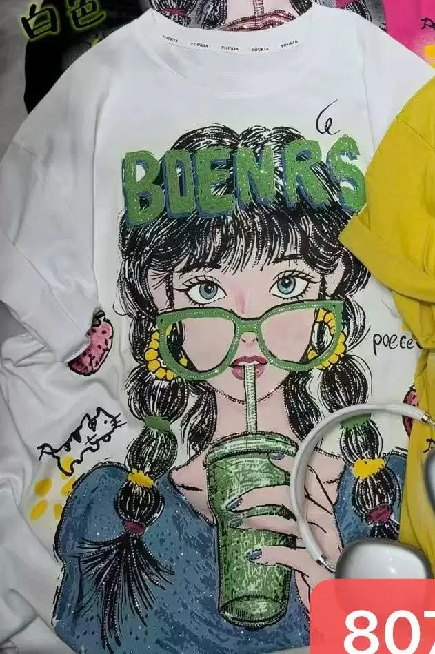 2026 Summer New Korean Version Loose and Thin Versatile Cartoon Girl Print Medium and Long Short-sleeved T-shirt Women's Tide
2026 Summer New Korean Version Loose and Thin Versatile Cartoon Girl Print Medium and Long Short-sleeved T-shirt Women's Tide