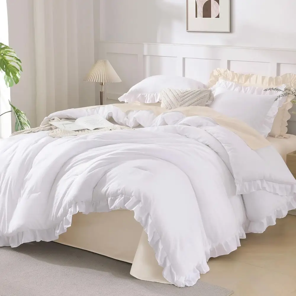 Comorter ull Size Set White, 3 Pieces Rule armhouse Shabby Chic Git ull Comorter Set, Sot Lightweight luy All Season Room Decor
Comorter ull Size Set White, 3 Pieces Rule armhouse Shabby Chic Git ull Comorter Set, Sot Lightweight luy All Season Room Decor