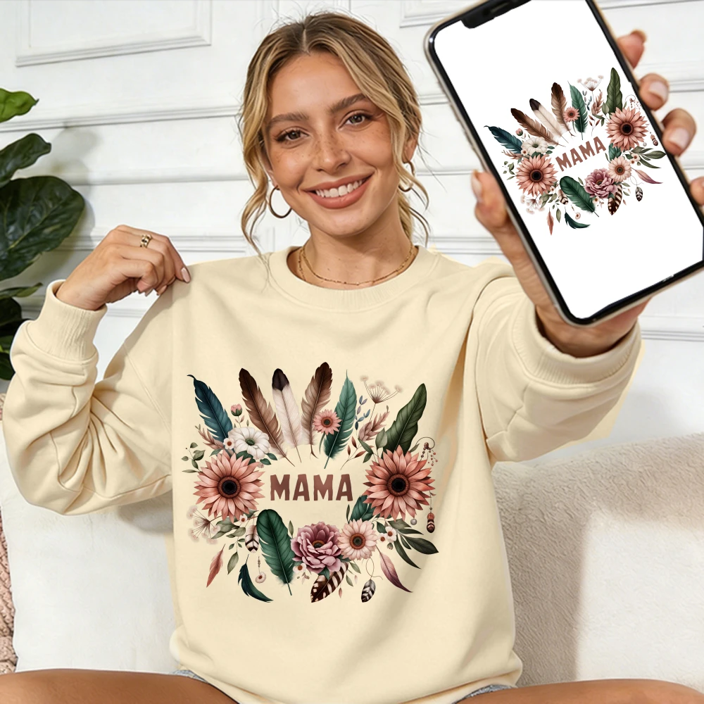 Boho Feather Botanical MAMA Sweatshirt Sunflower Rose Earthy Cream Crewneck Relaxed Fit Pullover Tribal Inspired Mom Gift with
Boho Feather Botanical MAMA Sweatshirt Sunflower Rose Earthy Cream Crewneck Relaxed Fit Pullover Tribal Inspired Mom Gift with
