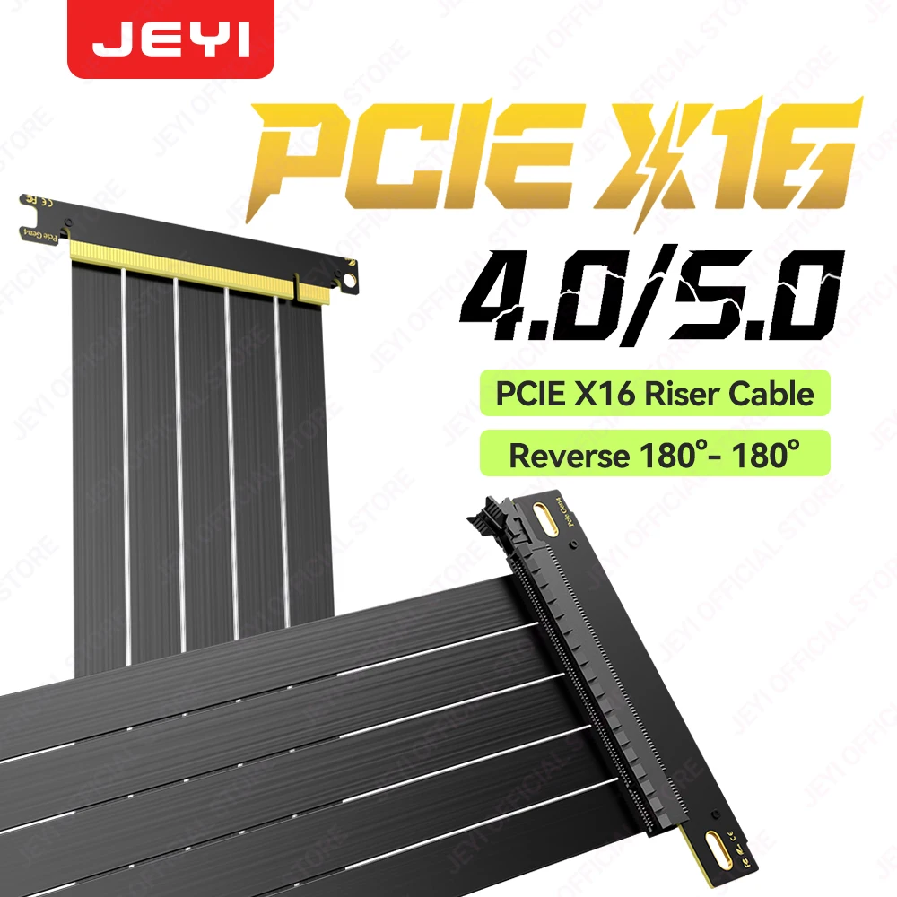 JEYI PCIe 4.0/5.0 x16 (32GB/s) Extension Cable-GPU Riser Cable for Graphics Card,Mining Rig,Vertical Mount 4090/5080 7900XTX 
JEYI PCIe 4.0/5.0 x16 (32GB/s) Extension Cable-GPU Riser Cable for Graphics Card,Mining Rig,Vertical Mount 4090/5080 7900XTX