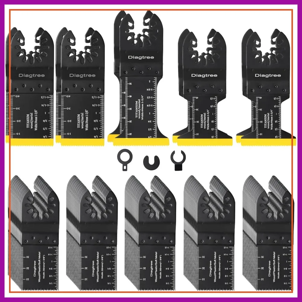 115PCS Titanium Oscillating Saw Blades for Metal Wood Plastic, Fit Dewalt Milwaukee Ryobi
115PCS Titanium Oscillating Saw Blades for Metal Wood Plastic, Fit Dewalt Milwaukee Ryobi