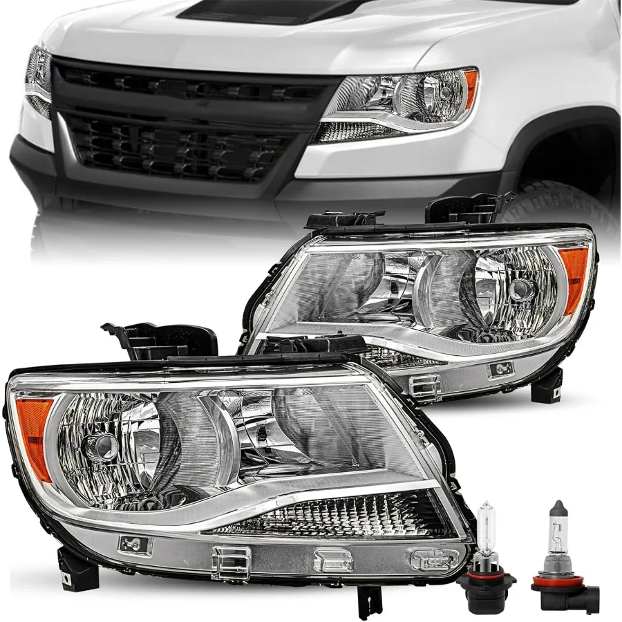 Halogen Headlight Assembly Fit for 2015-2022 Chevy Colorado 4-Door Extra Cab | Crew Cab Models Driver and Passenger Side, Chrome
Halogen Headlight Assembly Fit for 2015-2022 Chevy Colorado 4-Door Extra Cab | Crew Cab Models Driver and Passenger Side, Chrome