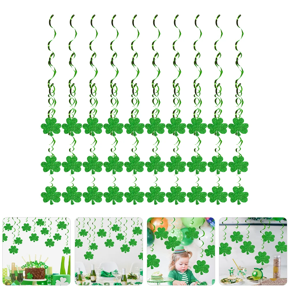 30 Pcs Lucky Shamrock Hanging Decorations Unique Spiral Garland for St Patrick Day Irish Party Festival Home Wedding Supplies
30 Pcs Lucky Shamrock Hanging Decorations Unique Spiral Garland for St Patrick Day Irish Party Festival Home Wedding Supplies