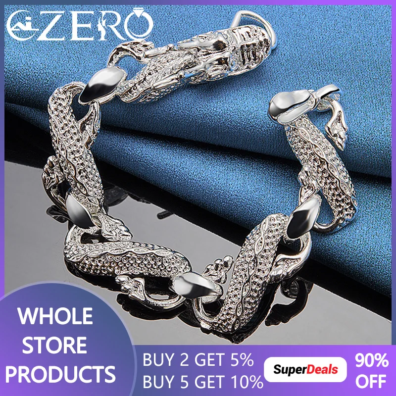 ALIZERO 925 Sterling Silver Dragon Bracelet For Men Women Wedding Engagement Party Classic Retro Fashion Jewelry Gift
ALIZERO 925 Sterling Silver Dragon Bracelet For Men Women Wedding Engagement Party Classic Retro Fashion Jewelry Gift
