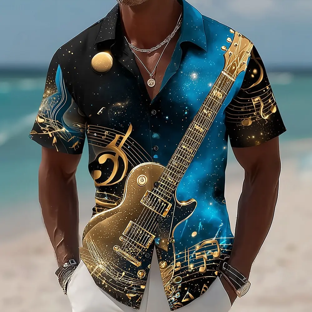 Men's Musical Instrument Guitar Notes Shirt,Short Sleeve Turndown Collar Button Up 3D Print Shirt,Music Festival Wear for Summer
Men's Musical Instrument Guitar Notes Shirt,Short Sleeve Turndown Collar Button Up 3D Print Shirt,Music Festival Wear for Summer