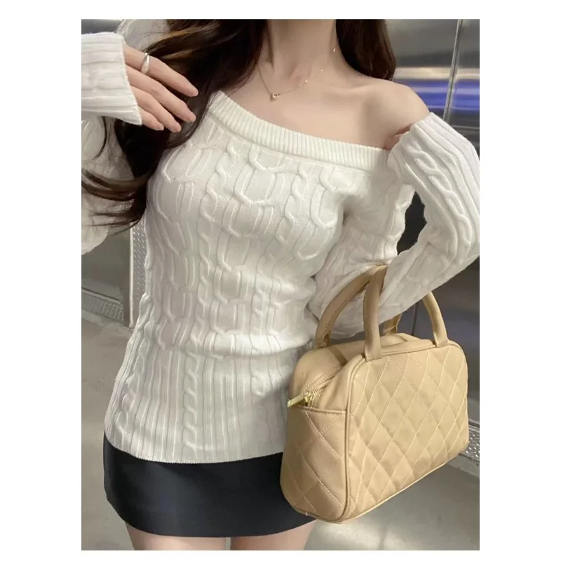 Облегающий свитер с открытыми плечами Универсальный свитер в стиле ретро Пуловер Топ
Облегающий свитер с открытыми плечами Универсальный свитер в стиле ретро Пуловер Топ