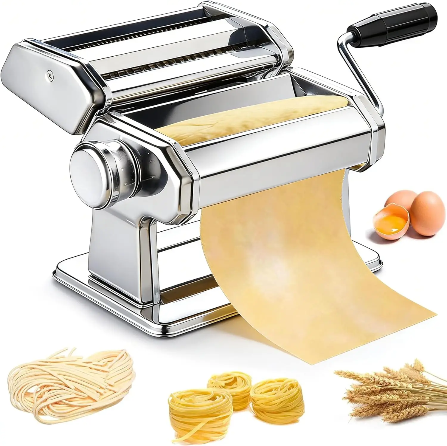 Pasta Maker, Stainless Steel Pasta Machine Manual Roller Pasta Maker with 9 Thickness Settings for Spaghetti Linguine
Pasta Maker, Stainless Steel Pasta Machine Manual Roller Pasta Maker with 9 Thickness Settings for Spaghetti Linguine