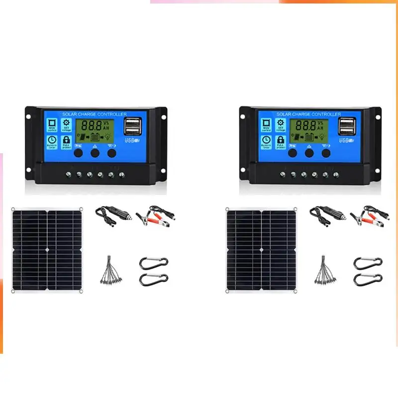 A92Z 2X 50W Solar Panel 18V Solar Cells Bank Connector Cover With 100A Solar Controller IP65 For Phone Car RV Boat Charger
A92Z 2X 50W Solar Panel 18V Solar Cells Bank Connector Cover With 100A Solar Controller IP65 For Phone Car RV Boat Charger