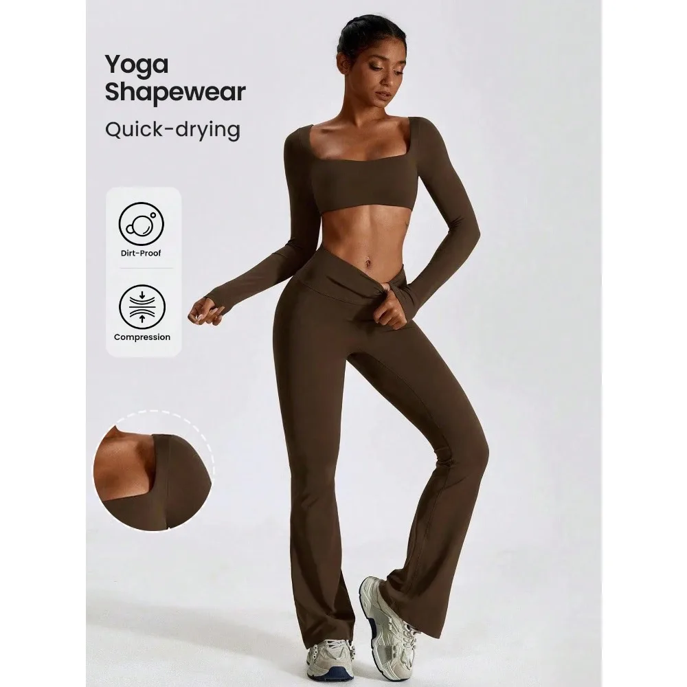 Yoga Set Women's Gym Yoga Suit Tight Fitting Sports Set T Shirts Bra Tank Top Loose Bell-Bottoms
Yoga Set Women's Gym Yoga Suit Tight Fitting Sports Set T Shirts Bra Tank Top Loose Bell-Bottoms
