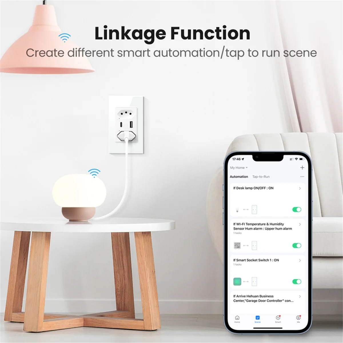 Розетка Бразилия Wi-Fi Умная настенная розетка с USB-портом Type-C Индивидуальное управление, интеллектуальная розетка Tuya, работа для (черного цвета)
Розетка Бразилия Wi-Fi Умная настенная розетка с USB-портом Type-C Индивидуальное управление, интеллектуальная розетка Tuya, работа для (черного цвета)