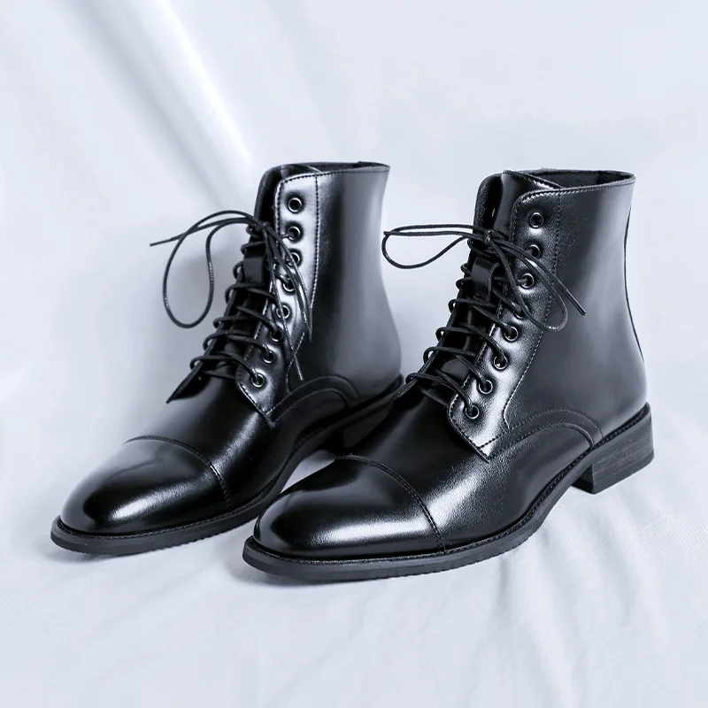 Мужские модные вечерние банкетные платья больших размеров, высокие мотоциклетные ботинки, обувь из натуральной кожи на шнуровке, модные ковбойские ботильоны, botas hombre 
Мужские модные вечерние банкетные платья больших размеров, высокие мотоциклетные ботинки, обувь из натуральной кожи на шнуровке, модные ковбойские ботильоны, botas hombre