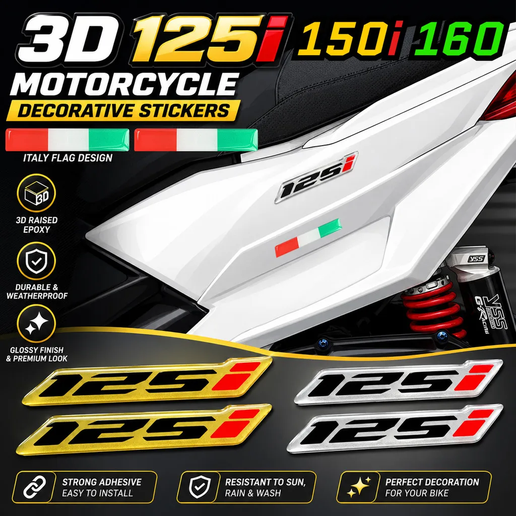 4PCS/SET 125i 150i 160 Number 3D Soft Gel Sticker Universal For 125 150 160 Scooter Fuel Tank Side Fairing Epoxy Emblem Decal
4PCS/SET 125i 150i 160 Number 3D Soft Gel Sticker Universal For 125 150 160 Scooter Fuel Tank Side Fairing Epoxy Emblem Decal