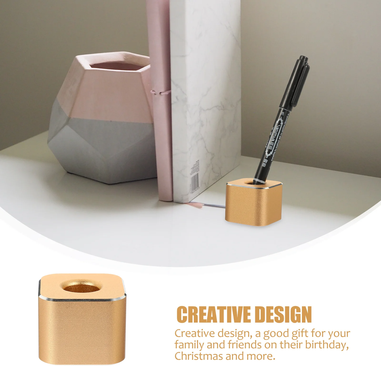 Pen Holders Square Round Hole Cube Desktop Support for Stand Base Fountain Golden Storage Student
Pen Holders Square Round Hole Cube Desktop Support for Stand Base Fountain Golden Storage Student