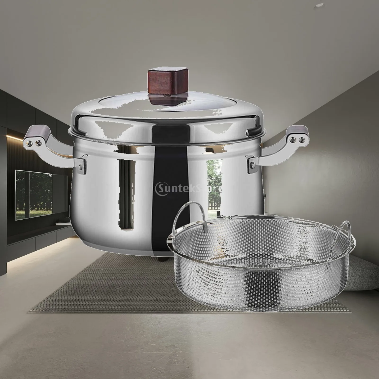 Stainless Steel Steamer Pot with Handle Easy Clean Utensil for Home Vegetable Rice Soup Cooking
Stainless Steel Steamer Pot with Handle Easy Clean Utensil for Home Vegetable Rice Soup Cooking