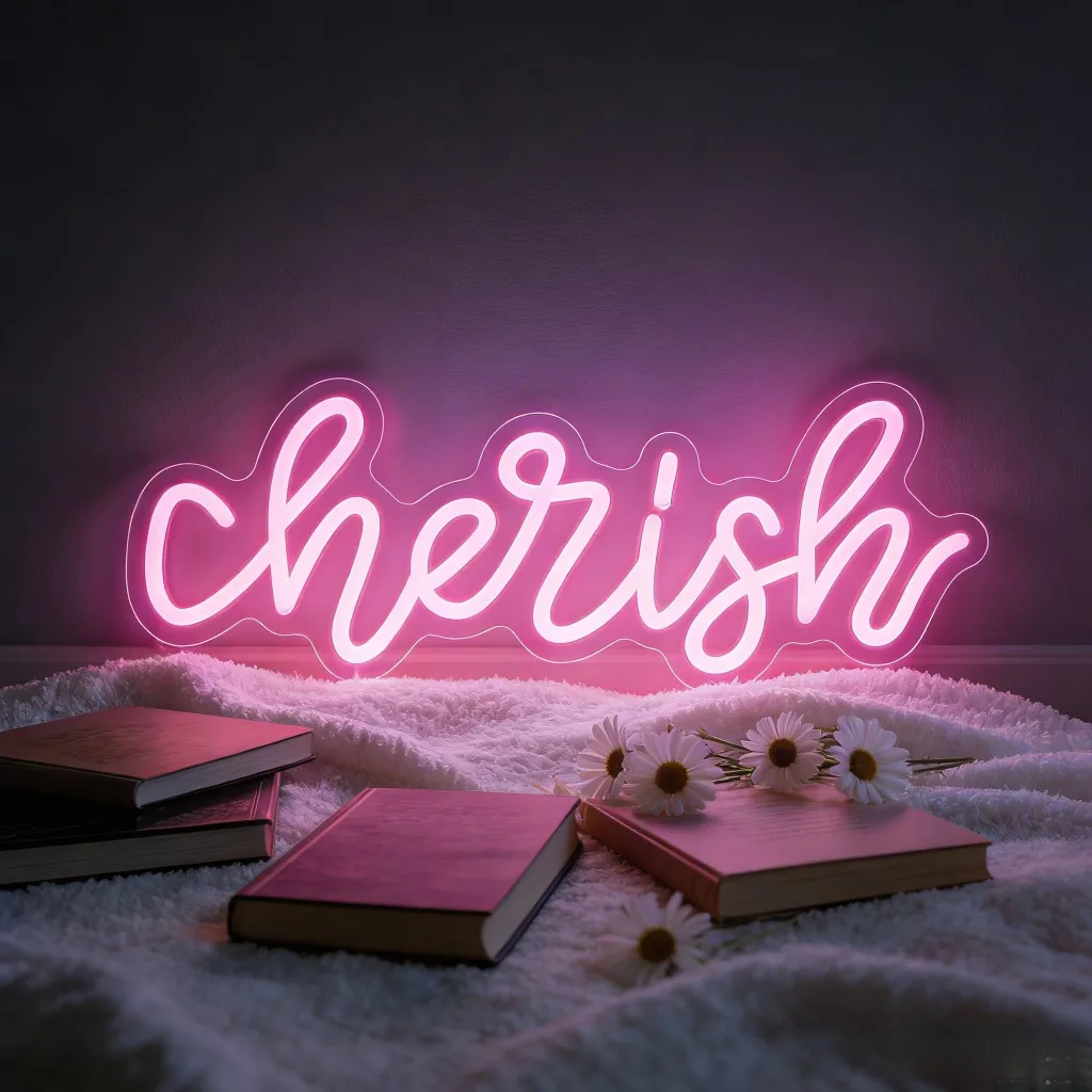Светодиодная неоновая вывеска Cherish Pink Glow для декора стен спальни, USB, с регулировкой яркости, для комнаты девочки, подарок на годовщину свадьбы, лампа для домашнего декора
Светодиодная неоновая вывеска Cherish Pink Glow для декора стен спальни, USB, с регулировкой яркости, для комнаты девочки, подарок на годовщину свадьбы, лампа для домашнего декора