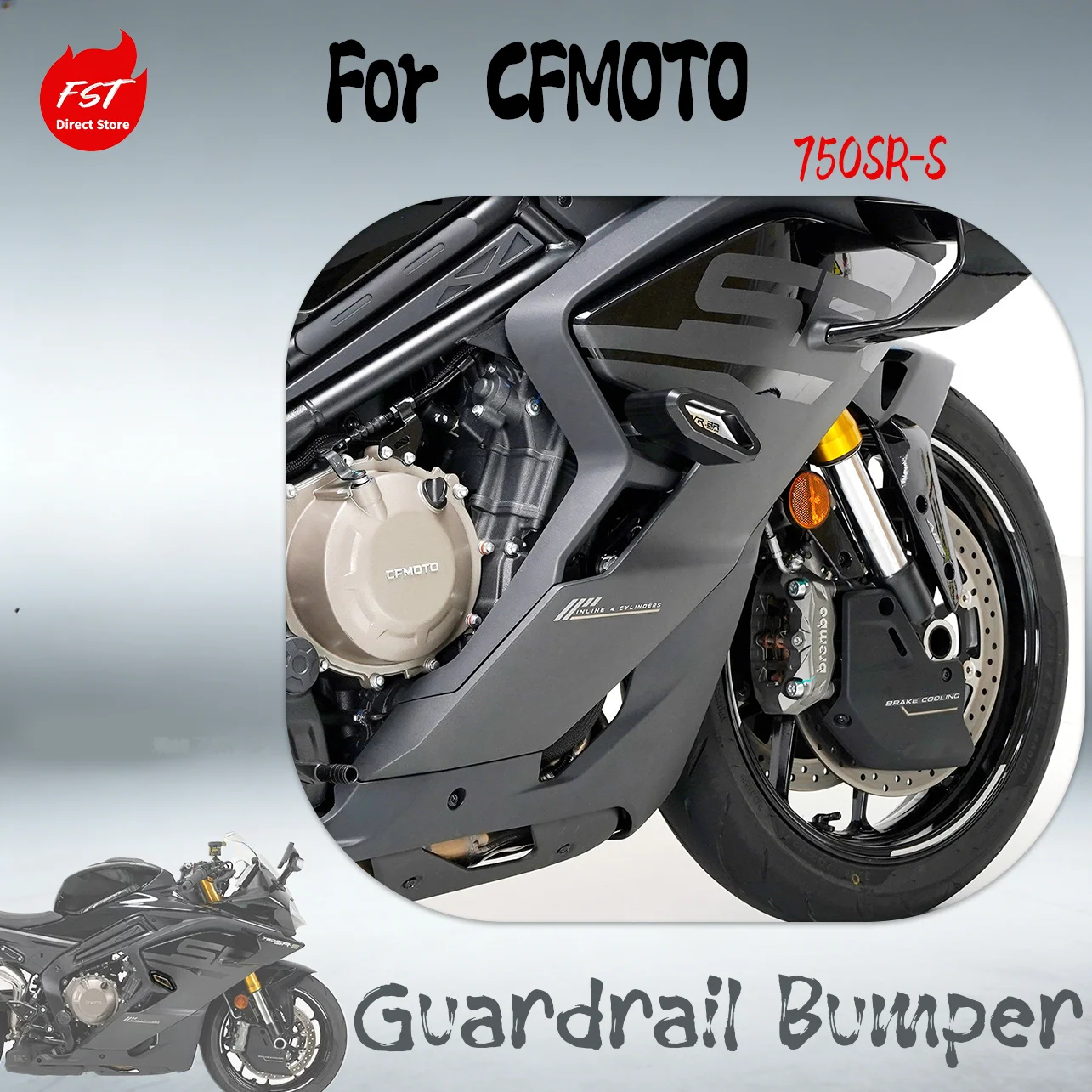 For CFMOTO 750SR-S Crash Bar Bumper Anti-fall Slider Protector Motorcycle Racing Modification Accessories