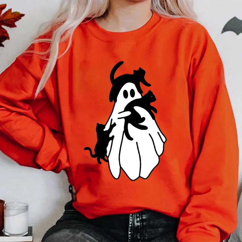 Plus Size Halloween Sweatshirt, Women Cute Ghost & Cat Print Long Sleeve Crew Neck Sweatshirts, Casual Plus Pullovers For Women
Plus Size Halloween Sweatshirt, Women Cute Ghost & Cat Print Long Sleeve Crew Neck Sweatshirts, Casual Plus Pullovers For Women