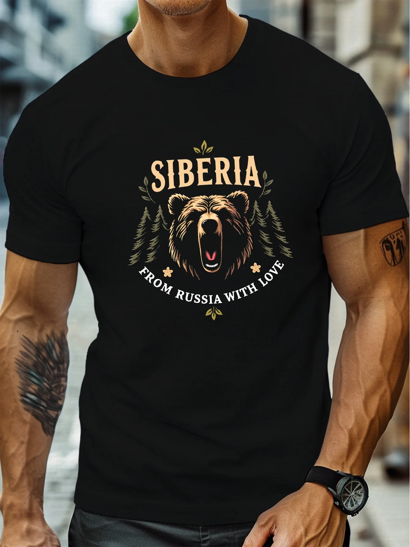 Siberia Roaring Bear Graphic T-Shirt 100% Cotton O-Neck Short Sleeve Summer Casual Mens T-shirt Streetwear
Siberia Roaring Bear Graphic T-Shirt 100% Cotton O-Neck Short Sleeve Summer Casual Mens T-shirt Streetwear