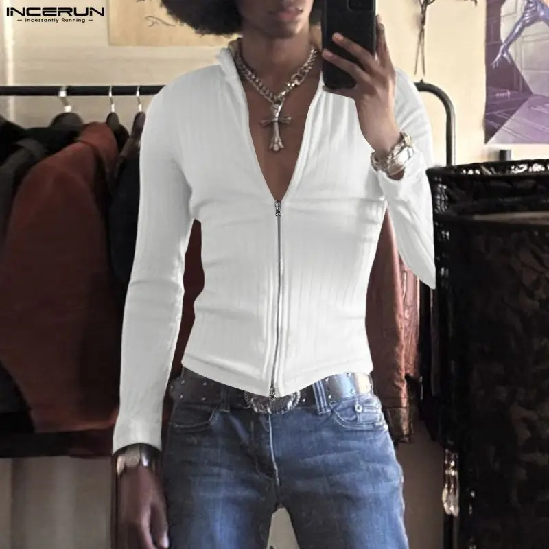 INCERUN Men Shirt Solid Color Knitted Long Sleeve Stand Collar Zipper Male Tops Streetwear Spring Fashion Casual Men Clothing
INCERUN Men Shirt Solid Color Knitted Long Sleeve Stand Collar Zipper Male Tops Streetwear Spring Fashion Casual Men Clothing