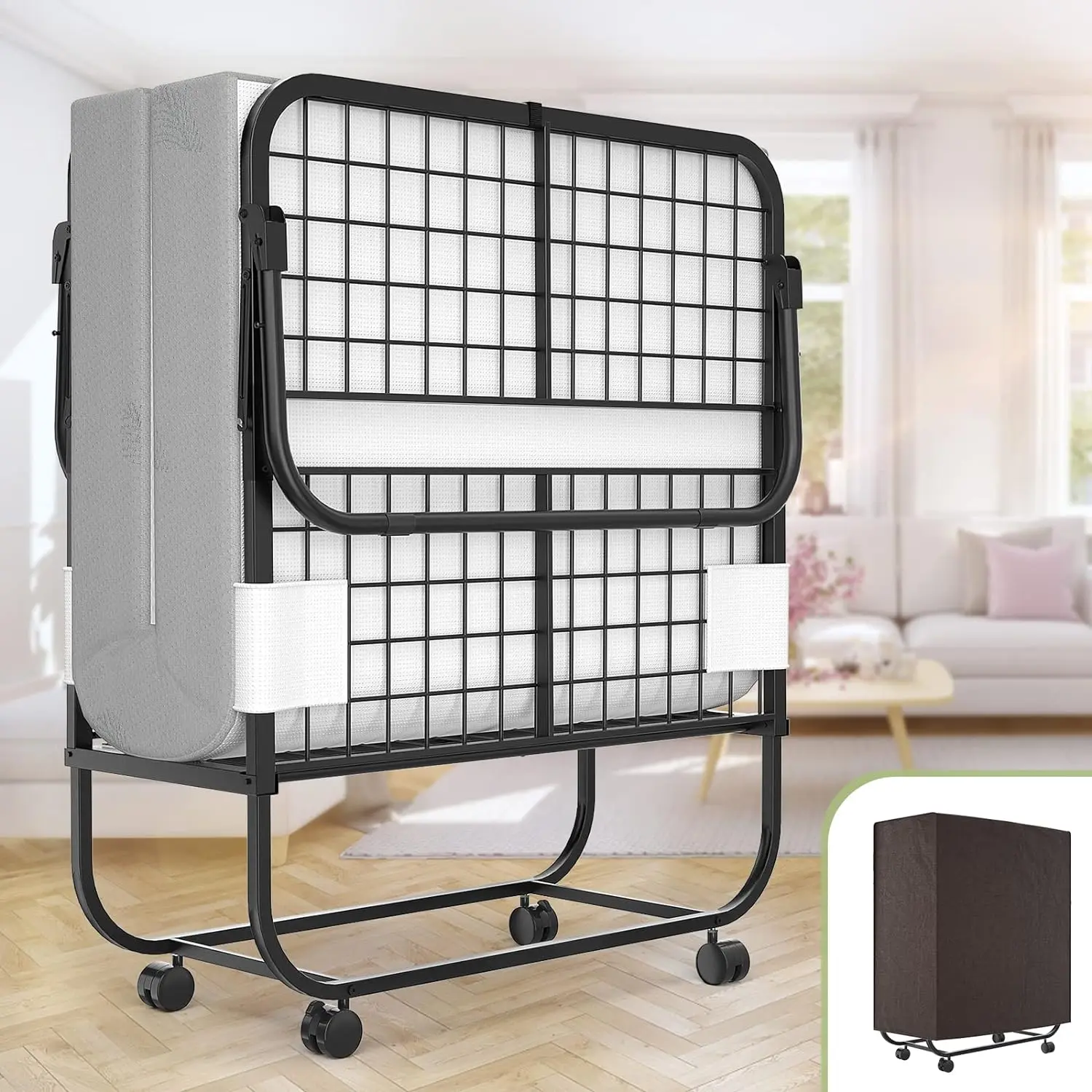 Folding Bed for Adults, 75' x 31' Portable Rollaway with Memory Foam Mattress & Metal Frame on Wheels, Space-Saving Design, Stor
Folding Bed for Adults, 75' x 31' Portable Rollaway with Memory Foam Mattress & Metal Frame on Wheels, Space-Saving Design, Stor