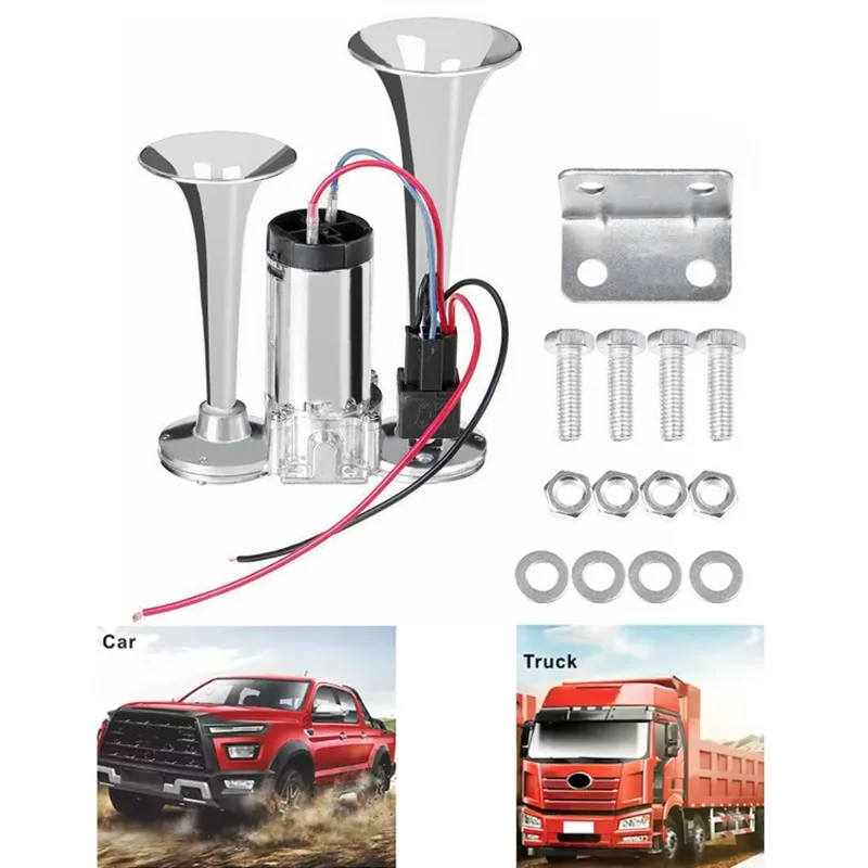 Universal 12V/24V Car Dual Trumpets Speaker Super Loud Air Horn Siren Sound Security Alarm Applicable for Automobiles Trucks
Universal 12V/24V Car Dual Trumpets Speaker Super Loud Air Horn Siren Sound Security Alarm Applicable for Automobiles Trucks