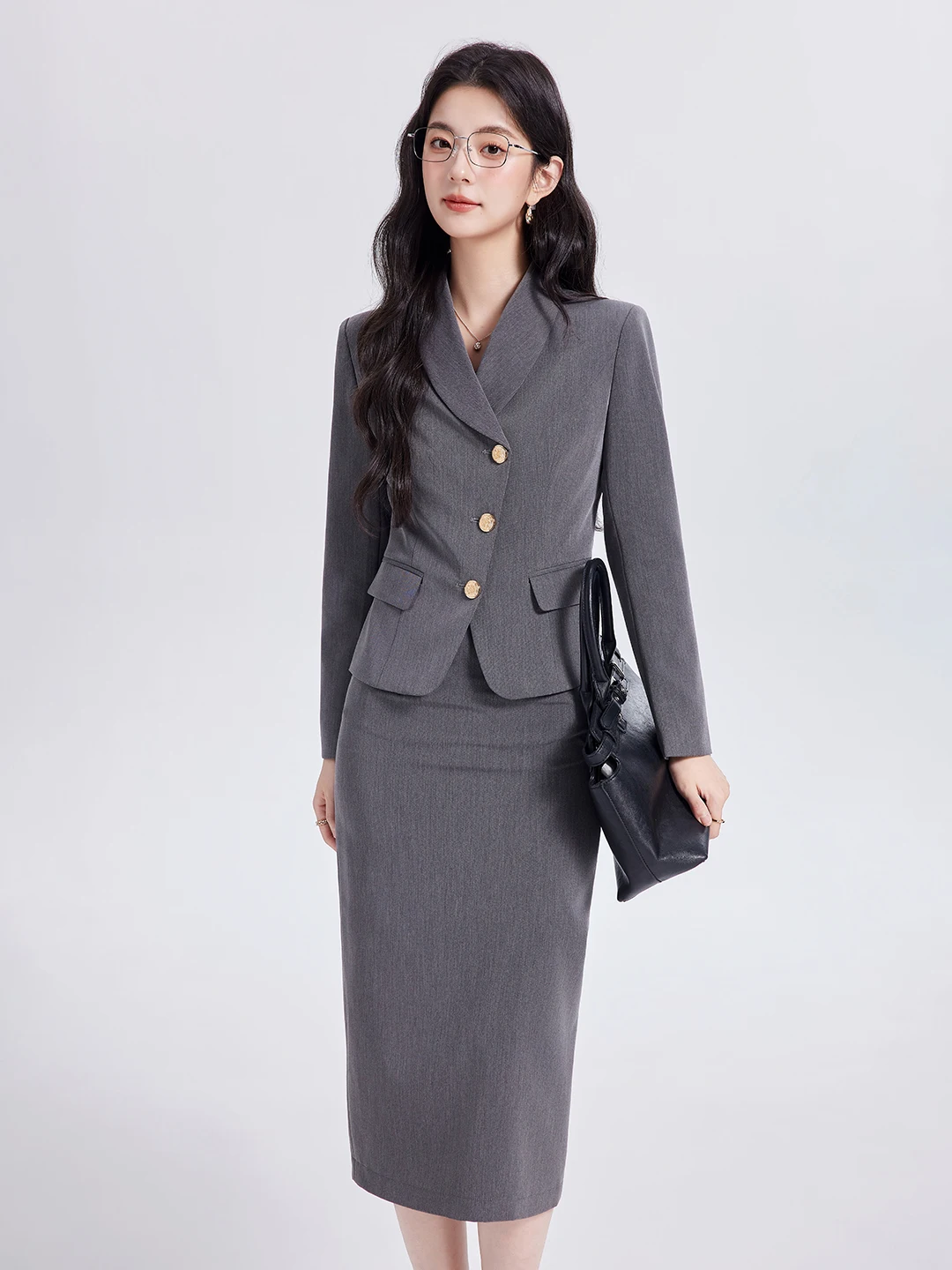 Professional Pure Color Commute Women's Suit Set OL Style Spring Autumn New Arrival Bodycon Knee-Length Skirt Two-Piece Set
Professional Pure Color Commute Women's Suit Set OL Style Spring Autumn New Arrival Bodycon Knee-Length Skirt Two-Piece Set