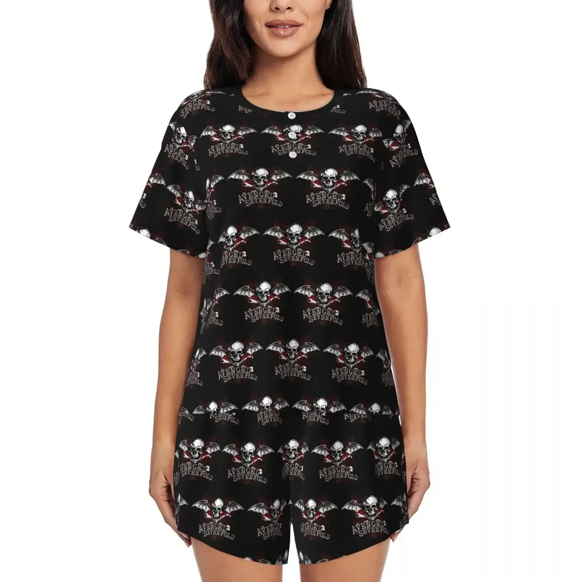 Avenged Sevenfold Round Neck Short Sleeves Nightdress for Sleeping Sleepshirts Women Soft Pajama Set Short Pants
Avenged Sevenfold Round Neck Short Sleeves Nightdress for Sleeping Sleepshirts Women Soft Pajama Set Short Pants