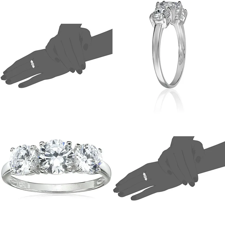 MORGAN and PAIGE.2 Sterling Silver Engagement Rings for Women Promise Ring ProngSet Three Stone Cubic Zirconia Ring or Genuine
MORGAN and PAIGE.2 Sterling Silver Engagement Rings for Women Promise Ring ProngSet Three Stone Cubic Zirconia Ring or Genuine