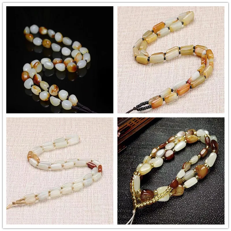 Кулон из нефрита Хэтянь с бусинами из красного камня Цинь и подвеской из нефрита свободной формы на шнурке для свитера
Кулон из нефрита Хэтянь с бусинами из красного камня Цинь и подвеской из нефрита свободной формы на шнурке для свитера