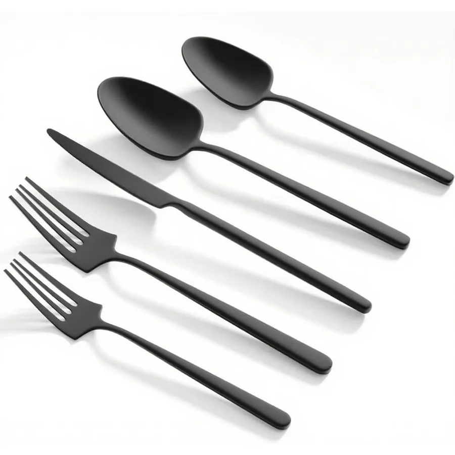 Овальный матовый черный набор столовых приборов из нержавеющей стали, 20 предметов, набор столовых приборов с американским дизайном, современный набор столовых приборов, сервиз для 4 блюд
Овальный матовый черный набор столовых приборов из нержавеющей стали, 20 предметов, набор столовых приборов с американским дизайном, современный набор столовых приборов, сервиз для 4 блюд