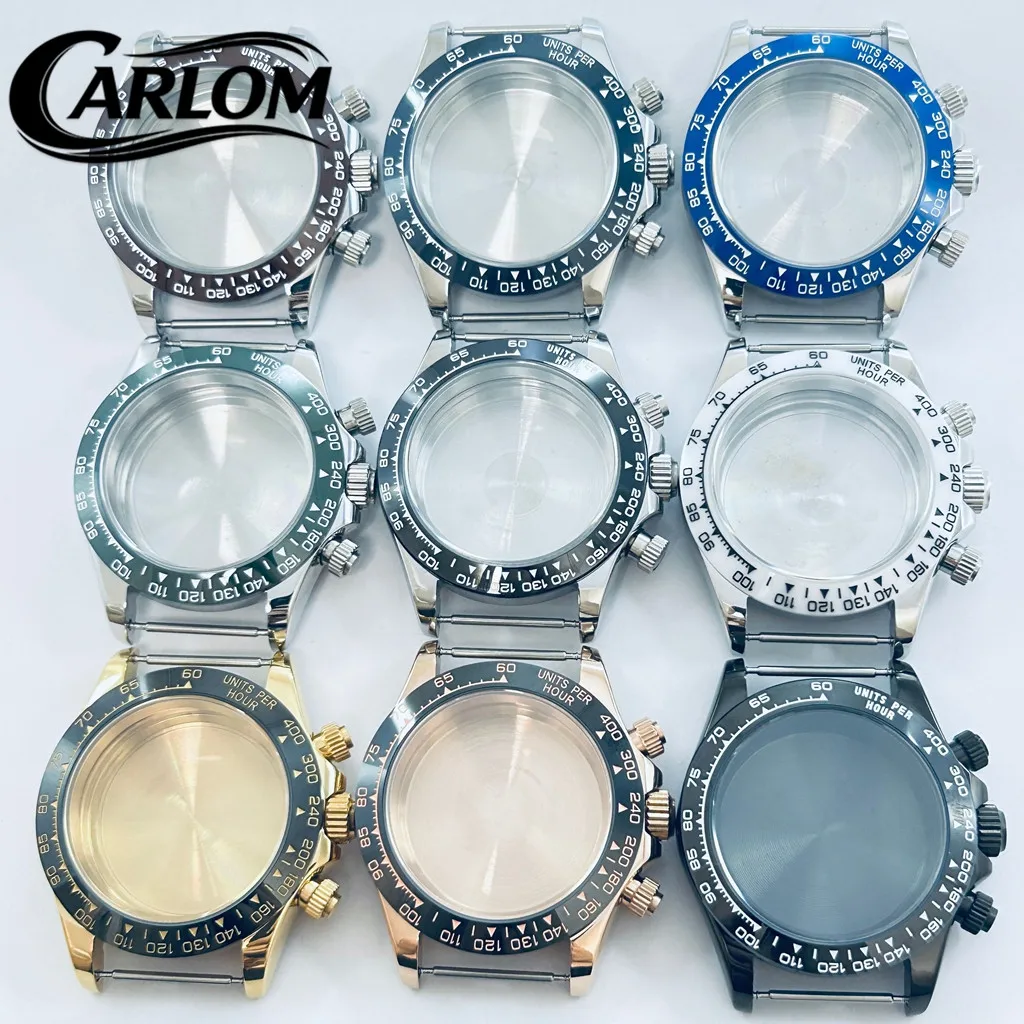 39mm VK63 VK64 Watch Case Silver Gold Solid Stainless Steel Ceramic Bezel Sapphire Glass for VK63 VK64 Quartz Movement
39mm VK63 VK64 Watch Case Silver Gold Solid Stainless Steel Ceramic Bezel Sapphire Glass for VK63 VK64 Quartz Movement