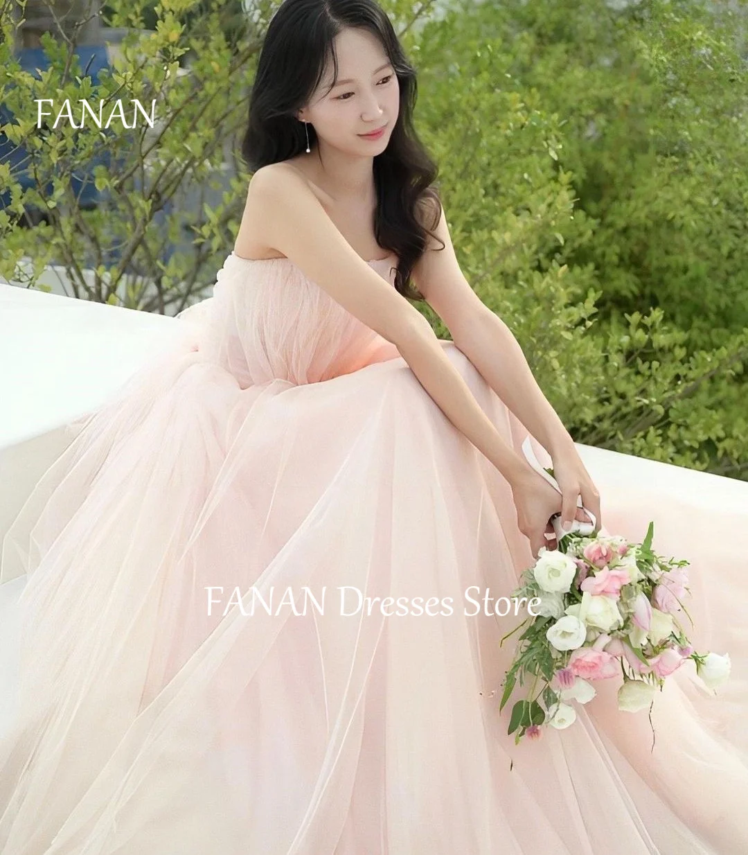 FANAN Pink Bowith Back Evening Party Dresses Korea Princess Tulle Strapless Fairy Wedding Women Formal Gowns Event Prom Gowns
FANAN Pink Bowith Back Evening Party Dresses Korea Princess Tulle Strapless Fairy Wedding Women Formal Gowns Event Prom Gowns