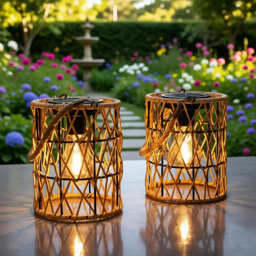 Outdoor Waterproof 2 Pack Rattan Hanging Lights, Outdoor Lamp Decorations for Yard Garden, Patio Table Decor
Outdoor Waterproof 2 Pack Rattan Hanging Lights, Outdoor Lamp Decorations for Yard Garden, Patio Table Decor