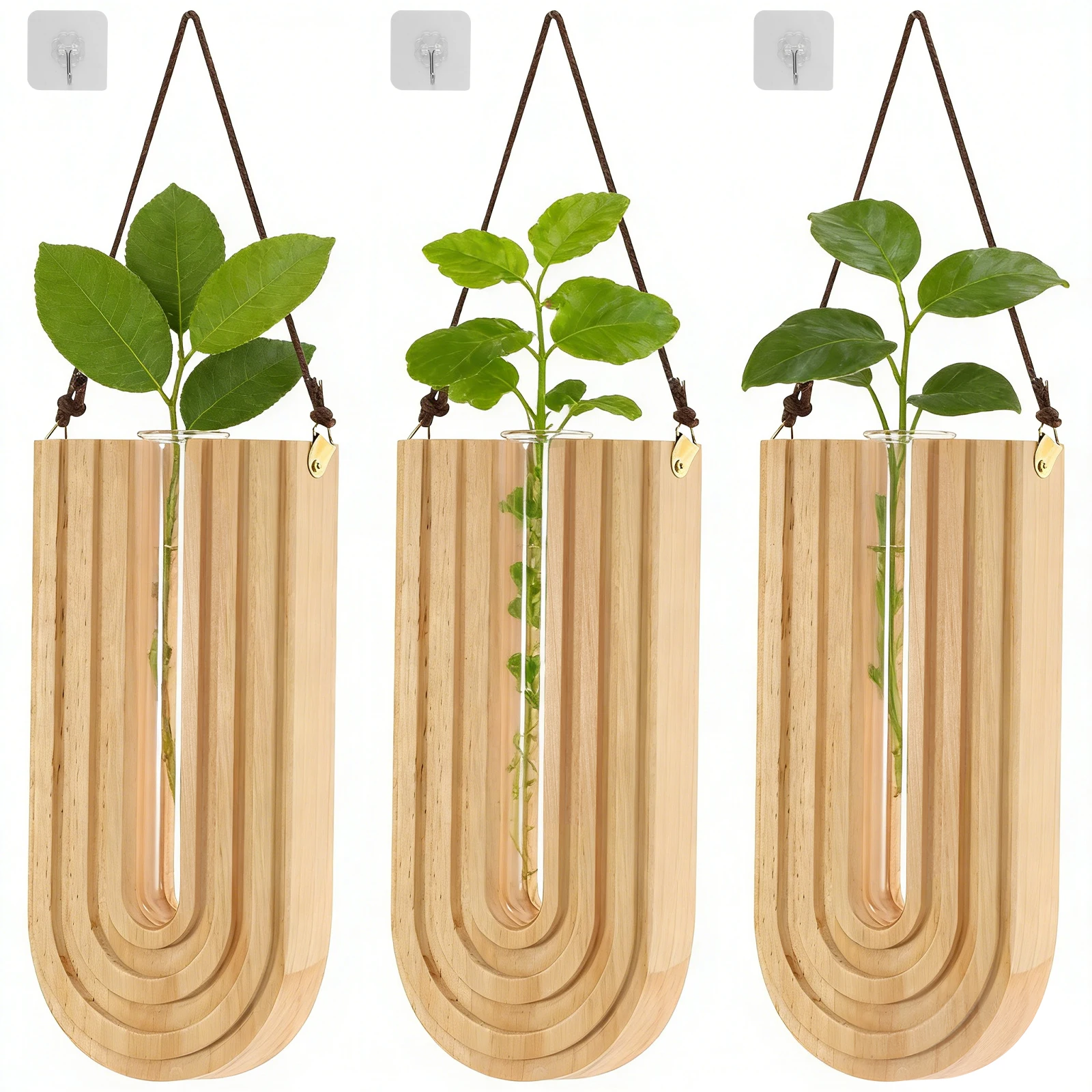 3 Pcs Simple Wooden Flower Vase Wall Mounted Vase Indoor Plant Propagation Station Hanging Planter for Indoor Home Decoration
3 Pcs Simple Wooden Flower Vase Wall Mounted Vase Indoor Plant Propagation Station Hanging Planter for Indoor Home Decoration