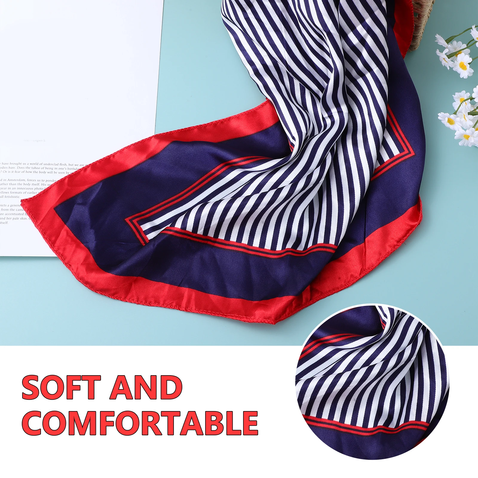 4pcs Small Square Scarf Women Professional Accessories Silk Neck Hair Scarf Red Stripe Fashionable Durability Comfort 
4pcs Small Square Scarf Women Professional Accessories Silk Neck Hair Scarf Red Stripe Fashionable Durability Comfort