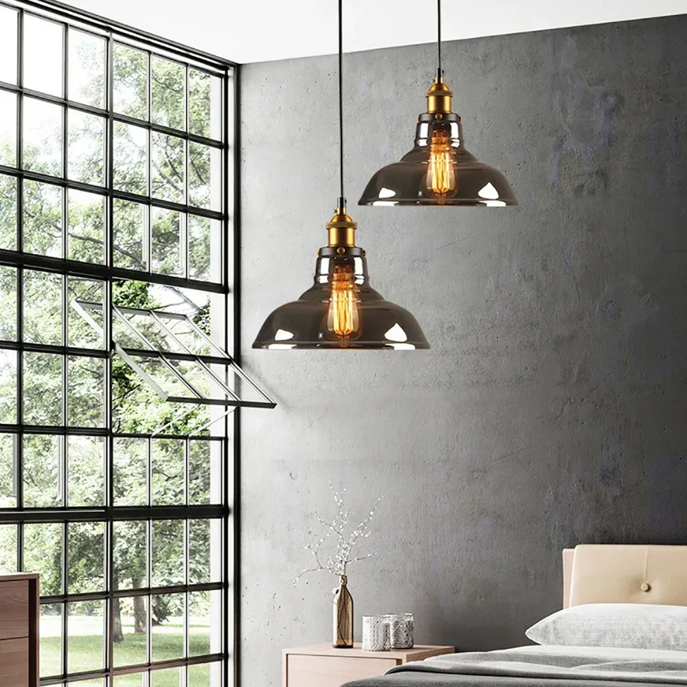 Loft Restaurant Pendant Lights Industrial Smoky Glass Vintage Dining Lighting Retro Cafe Bar Hanging Lamp Lamps E27
Loft Restaurant Pendant Lights Industrial Smoky Glass Vintage Dining Lighting Retro Cafe Bar Hanging Lamp Lamps E27