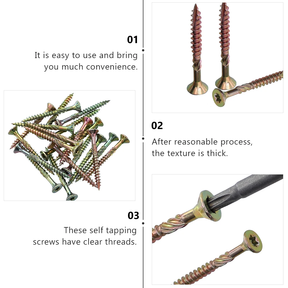 100 Pcs High carbon Steel Self Tapping Screws Wood Fasteners Plum Screw Furniture Woodworking Tools Hardware
100 Pcs High carbon Steel Self Tapping Screws Wood Fasteners Plum Screw Furniture Woodworking Tools Hardware