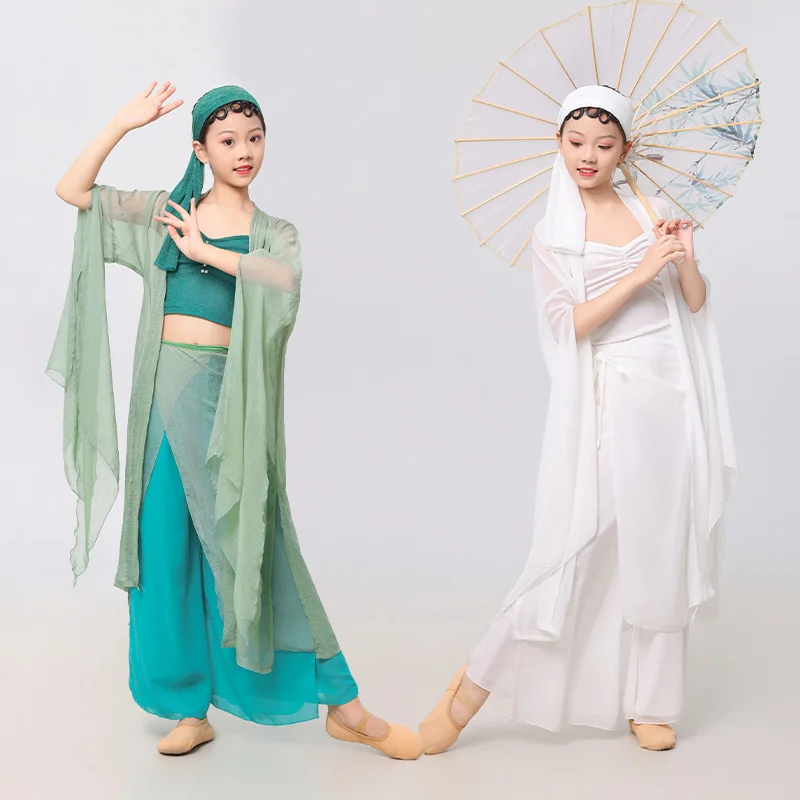 Newclassical dance performance costumes children's ancient-style flowing gauze dance costumes Chinese-style performance costumes
Newclassical dance performance costumes children's ancient-style flowing gauze dance costumes Chinese-style performance costumes