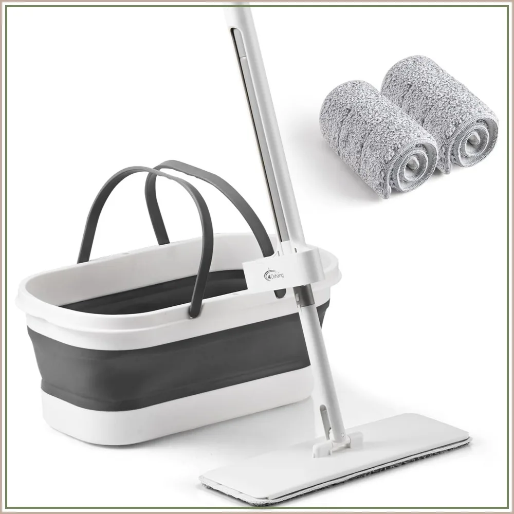 Flat Mop and Collapsible Bucket with Wheels, 2 Washable Microfiber Pads, Large Floor Mop for Hardwood Tile, Efficient Cleaning Tool for Home Kitchen Bathroom
Flat Mop and Collapsible Bucket with Wheels, 2 Washable Microfiber Pads, Large Floor Mop for Hardwood Tile, Efficient Cleaning Tool for Home Kitchen Bathroom