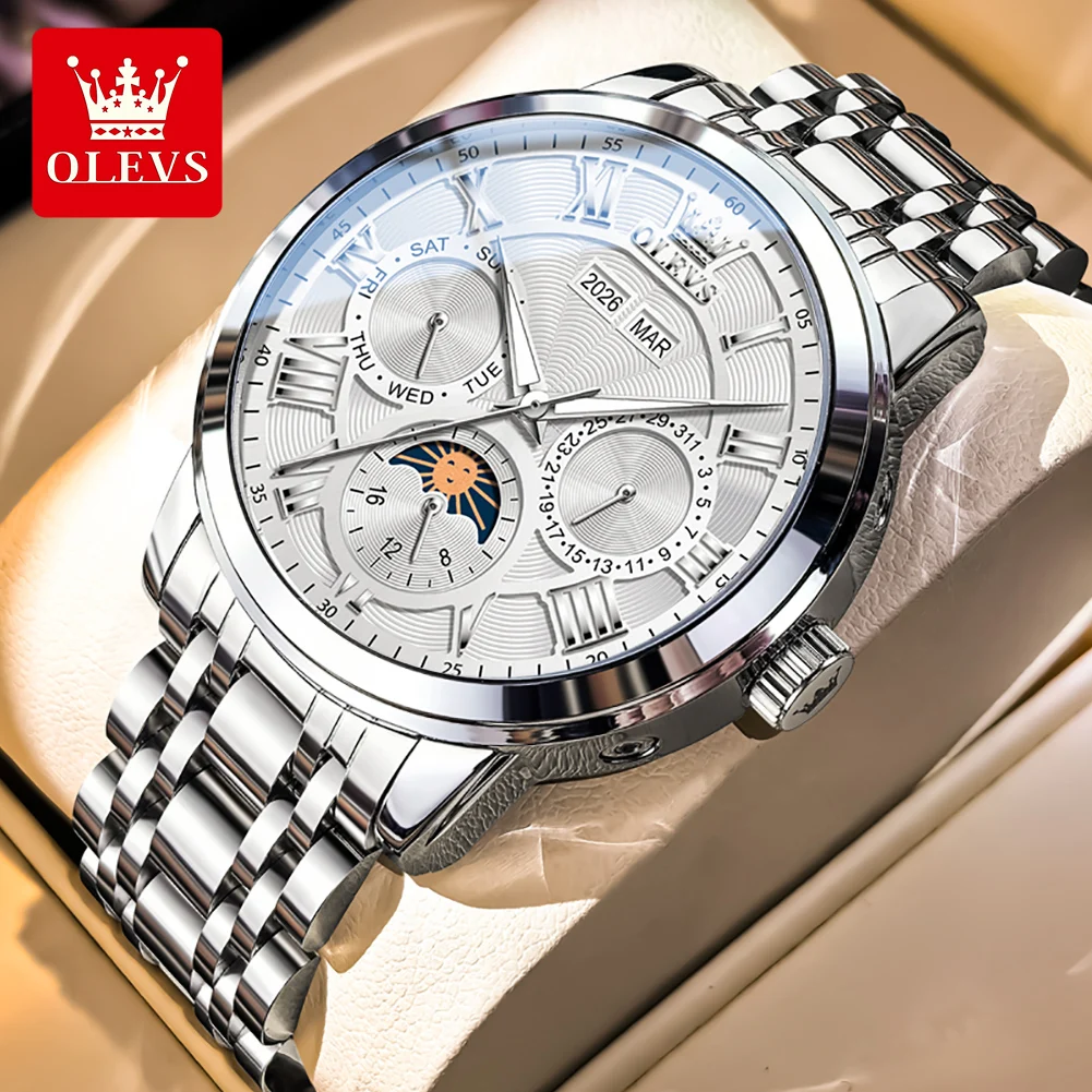 OLEVS 6785 Automatic Watch Fashion Business Waterproof Luminous Calendar Week Watch Moon Phase Men Mechanical Watch Gift Reloj
OLEVS 6785 Automatic Watch Fashion Business Waterproof Luminous Calendar Week Watch Moon Phase Men Mechanical Watch Gift Reloj