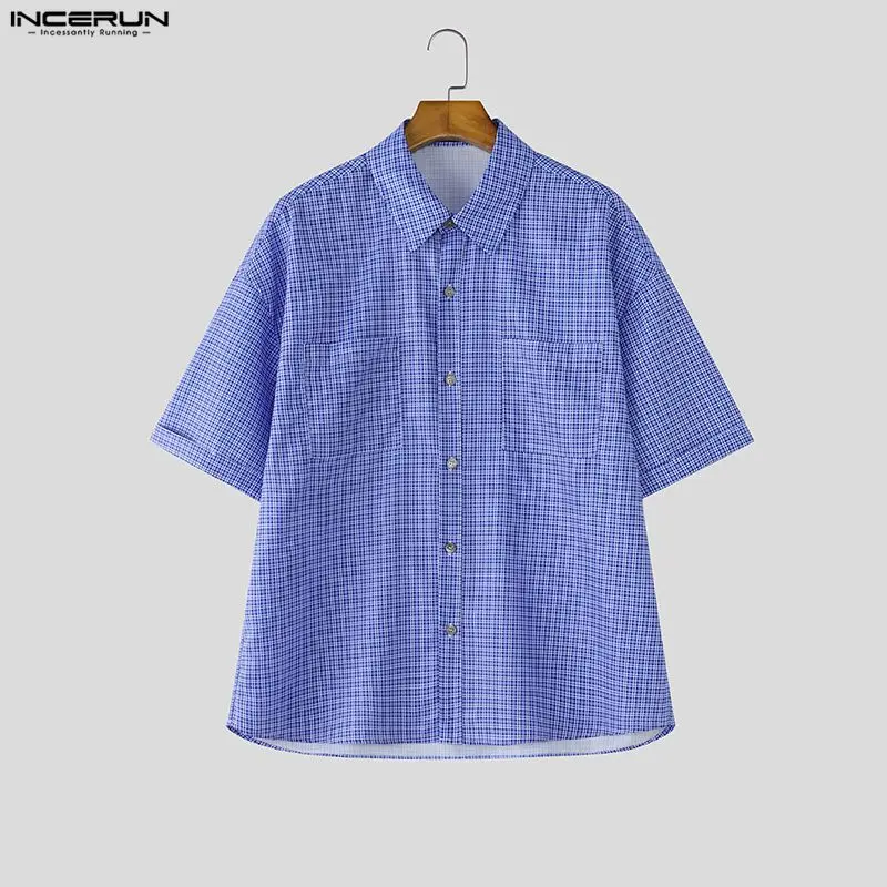 Мужская рубашка INCERUN в клетку с отложным воротником, короткий рукав, свободный крой, повседневная мужская одежда, летний корейский стиль 2026, с карманами, модная, для отдыха, мужские топы
Мужская рубашка INCERUN в клетку с отложным воротником, короткий рукав, свободный крой, повседневная мужская одежда, летний корейский стиль 2026, с карманами, модная, для отдыха, мужские топы
