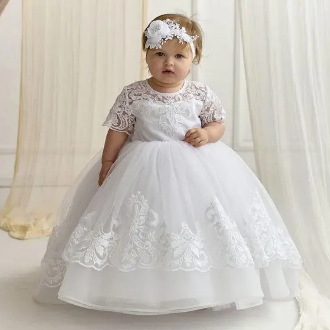 Customized Flower Baby Dress Baptism White Tulle Lace Appliques Half Sleeve For Wedding Birthday Party Holy Communion Gown
Customized Flower Baby Dress Baptism White Tulle Lace Appliques Half Sleeve For Wedding Birthday Party Holy Communion Gown