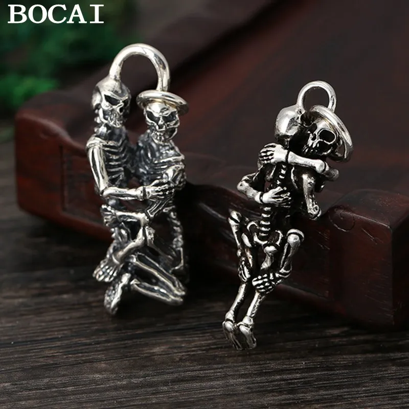 BOCAI S925 Ювелирные изделия из стерлингового серебра Пара Череп Скелет Панк Ретро Мужской кулон
BOCAI S925 Ювелирные изделия из стерлингового серебра Пара Череп Скелет Панк Ретро Мужской кулон
